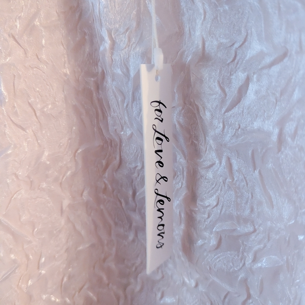 NWT For Love And Lemons Blush Crinkle Satin Mini Dress - Picture 7 of 8